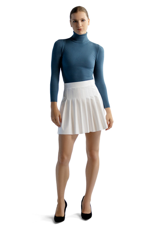 Valence PU Leather Pleated Skirt