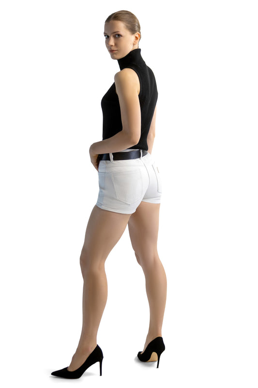 Élise Natural Leather Shorts
