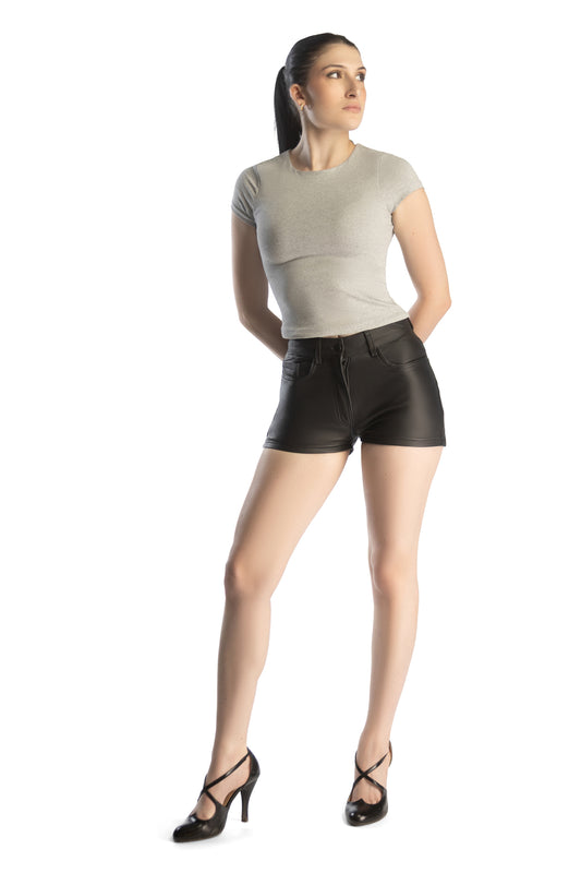 Estelle Natural Leather Shorts